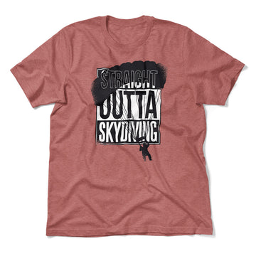 Straight Outta Skydiving Men/Unisex T-Shirt in Heather Mauve color